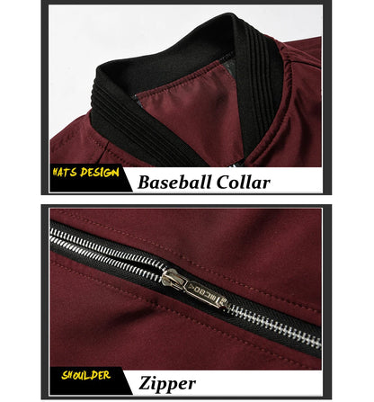 Spring Autumn Men's Bomber Jacket Casual Lightweight Jacket For Men Sports Windbreaker Zip Up Coat with Pockets Clothing.