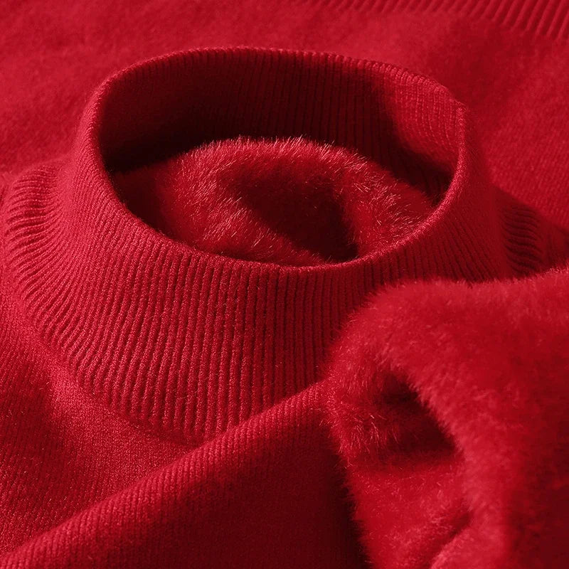 Knitwear Sweater New Autumn/Winter Mock Neck Sweatshirts Solid Color Pullovers Man Brand Casual Mens Clothing