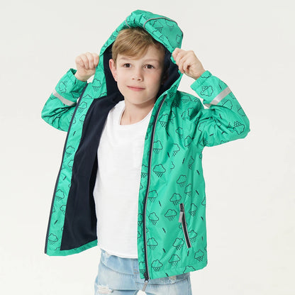 HONEYKING Children's Raincoat Suit Baby Waterproof Overalls Toddler Pants Girl Jumpsuit Rainwear Boy's Jacket And Trousers Set.