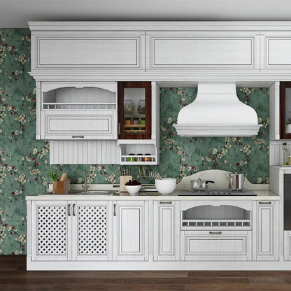 Vintage Floral Grün Grau Peel And Stick Tapete Blume Selbstklebende Tapete Schlafzimmer Dekor Möbel Renovieren Wandaufkleber