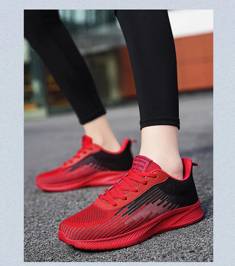 Summer Hot Sale Red Mesh Men Running Sneakers Big Size 47 Light Breathable Women Training Shoes Non-slip Sport Shoes for Man.