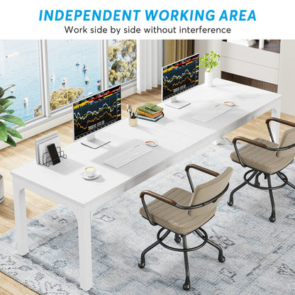 Tribesigns 78,7 Zoll extra langer Computertisch 2-Personen-Schreibtisch, doppelter langer Schreibtisch, Arbeitsplatz für das Heimbüro