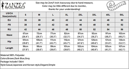 ZANZEA Women High Waist Jupe 2025 Autumn Vintage Office Falda Korean Fashion Pleating Swing Skirt Holiday Loose Solid Maxi Skirt.