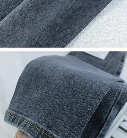 Black Grey Jeans Women's Spring Autumn Winter High-Waisted Petite Stretchy Tight Small Footed Pants Slimming Pencil Leggings.