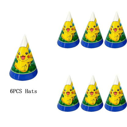 Pokemon Thema Geburtstag Party Dekoration Lieferungen Cartoon Pokemon Gehen Geschirr Tassen Teller Pikachu Ballon Für Baby Dusche Gefälligkeiten.
