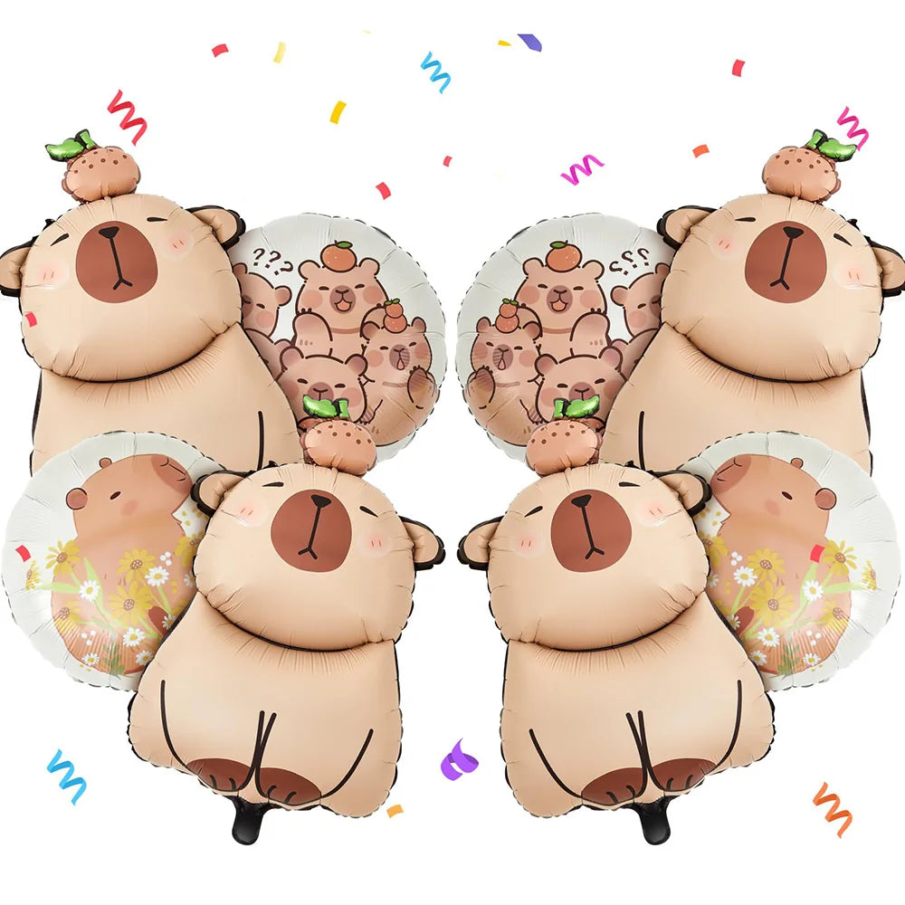 Capybara-Kuchenaufsatz, niedliche Tier-Cupcake-Dekorationen für Kinder, alles Gute zum Geburtstag, Partyzubehör, Capybara-Mottoparty-Dekorationen.