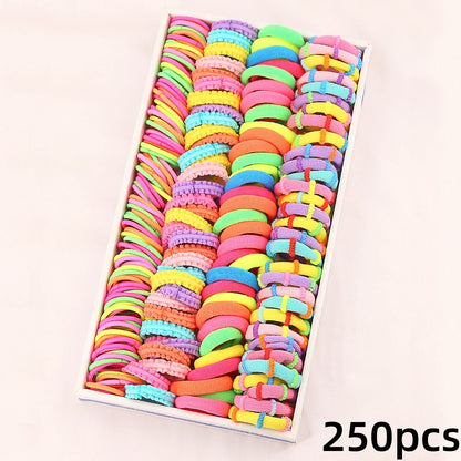 1Pack Girls Colorful Hair Bands Set Nylon Elastic Rubber Band Children Ponytail Holder Scrunchies Kids Hair Accessories.