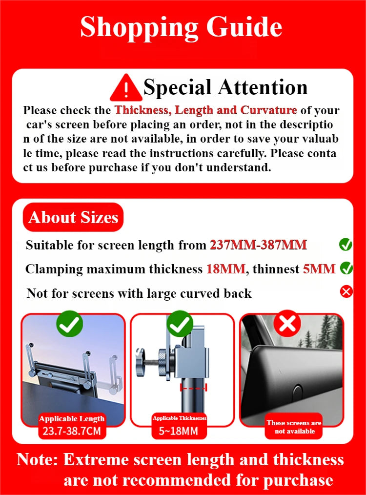 Oatsbasf Dual-position Car Screen Phone Holder Stand Metal Aluminum Adjustable for Tesla Model 3 Highland Y Car Accessories