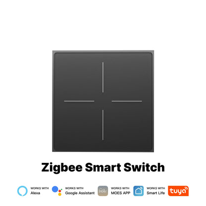 MOES Tuya ZigBee Star Feather Series Smart Touch Switch mit neutraler Lichtszene 2in1 APP-Fernbedienung mit Alexa Google Home