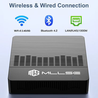 MLLSE M2 Air Mini PC Intel Celeron N4000 CPU Window11 6GB RAM 128GB ROM Dual-Band WiFi VGA Portable Mini Computer BT4.2.