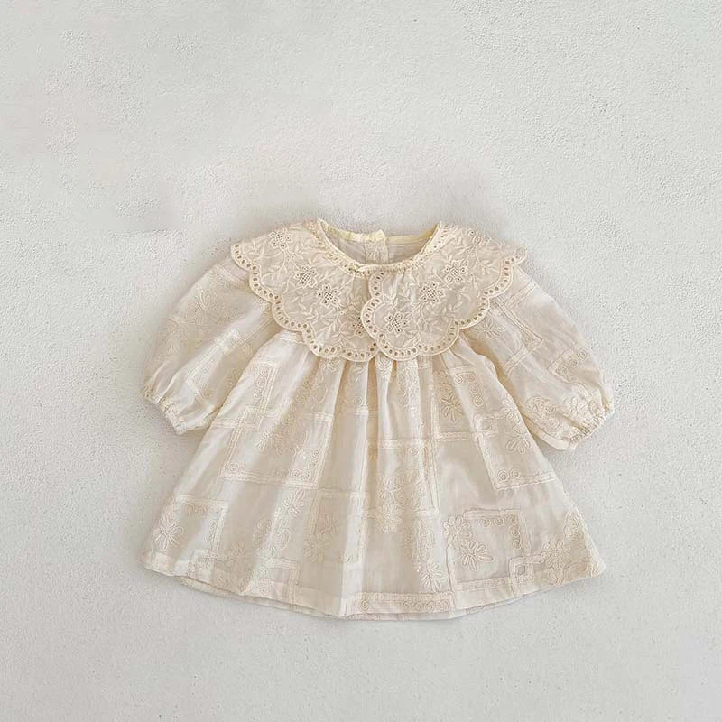 Frühling Baby Body Schwestern Kleid Blume Stickerei Kleid für Kleinkind Mädchen Kleinkind Outfit