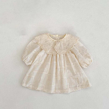 Frühling Baby Body Schwestern Kleid Blume Stickerei Kleid für Kleinkind Mädchen Kleinkind Outfit