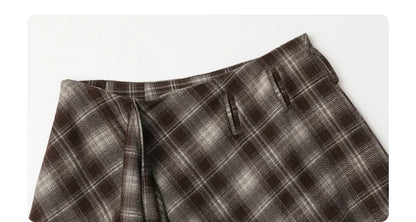 CHIC VEN Women Skirts A Line Retro Loose High Waist Irregular Color Plaid Frosted Half Body Long Ladies Skirt Winter 2025.