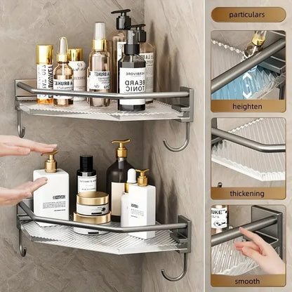 2PCS Badezimmer Acryl Regale Küche Lagerung Organizer Shampoo Regal Dusche Regal Bad Zubehör Kein Bohrer Lagerung Regal
