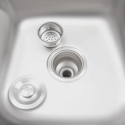 Kommerzielles Küchenspüle aus Edelstahl mit Doppelnäpfen, Überlaufanschlüssen, höhenverstellbar, zusätzlicher Stauraum für Restaurants