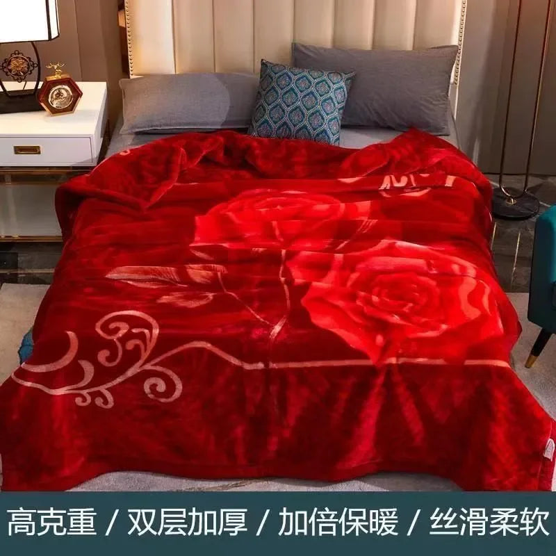 [2.5Kg] Double-layer g-thickened Raschel  - et Winter wedding Fine woven fleece Double-sided.