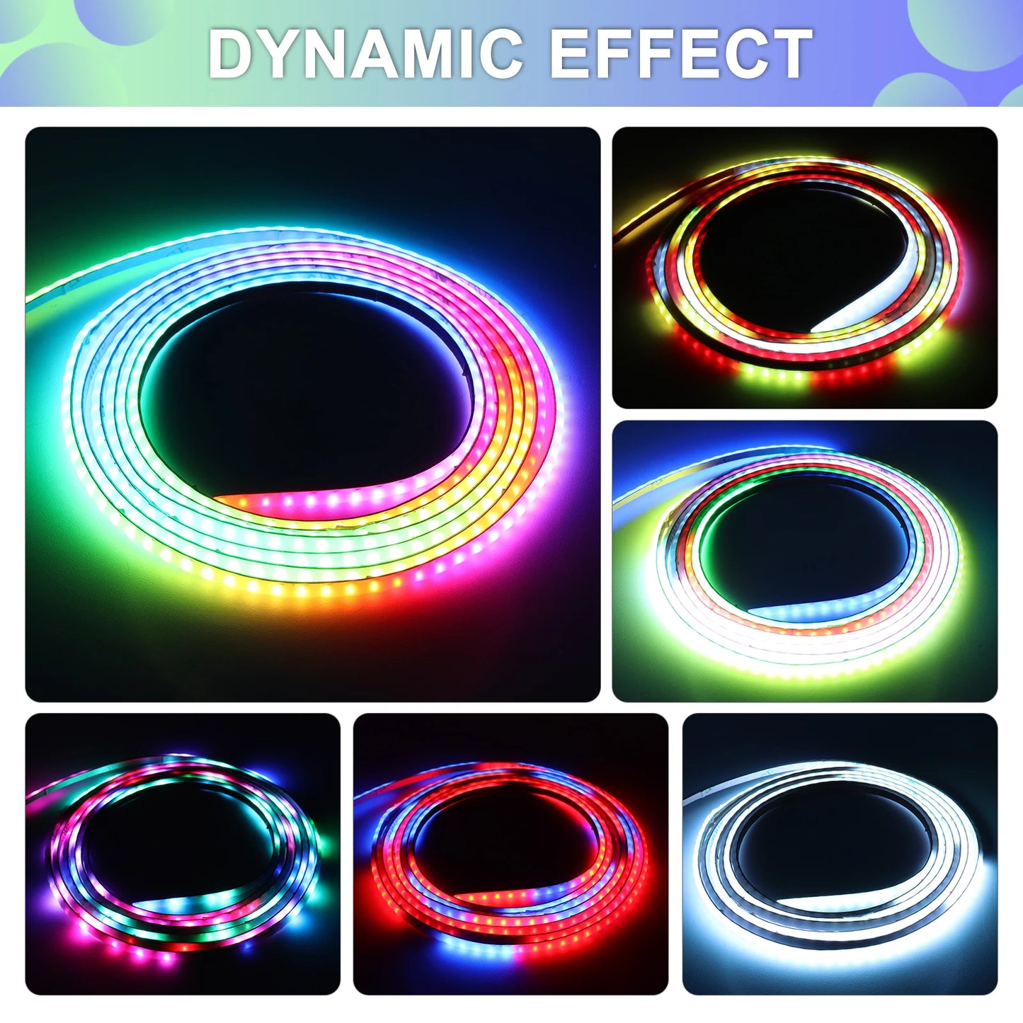3mm 5mm 5V WS2812B Addressable COB LED Strip Individually IC RGB Flexible LED Strip High Density Dream Color LED Tape.