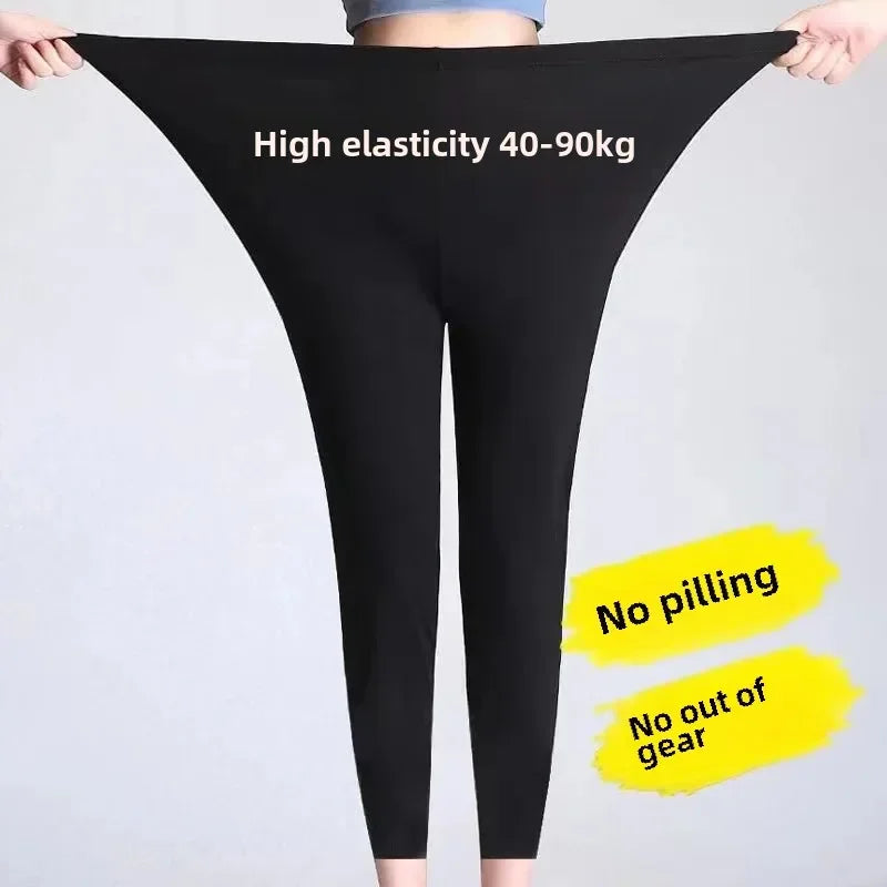 Hoch taillierte, dünne Leggings aus Modal-Baumwolle, Übergröße, Sicherheitshose, elastische Oberbekleidung, Leggings mit mittlerer Taille für Damen.