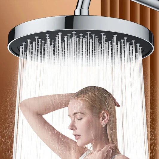 25cm Top Spray Large Water Volume Booster Shower Head Pressurized Single Head Home Bathroom Shower Head Set