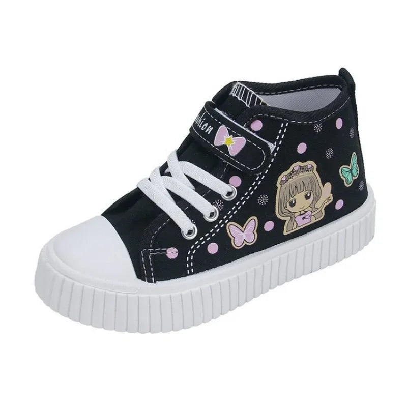 Multi Colored Kids Casual Shoes Cartoon Mid Top Anti Slip Spring Autumn Outdoor Kids Canvas Shoe Sizes 26-37 Sandalias De Mujer.