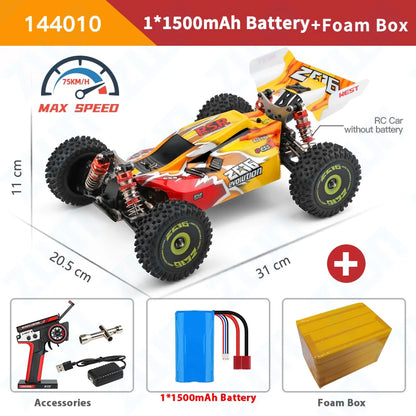 WLtoys 144010 144001 75KM/H 2.4G RC Car Brushless 4WD Electric High Speed Off-Road Remote Control Drift Toys for Children Racing