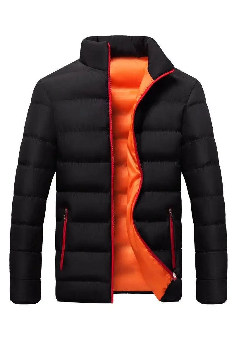 Men's thick cotton sportswear stand collar open collar outdoor casual jacket warm clothing autumn and winter jacket.