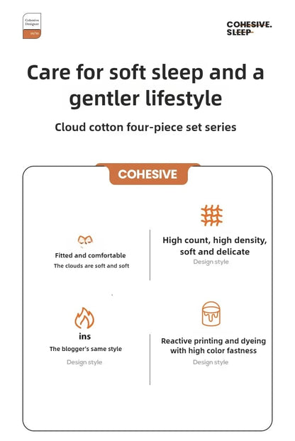 2025 new class A can sleep naked washed cotton solid color sheets student dormitory simple double-spell four-piece bedding.