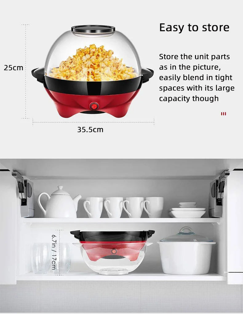 Household 850W electric popcorn machine automatic hot Pipoqueir machine Home-made Diy Popcorn Movie Snack Sonifer Popper.