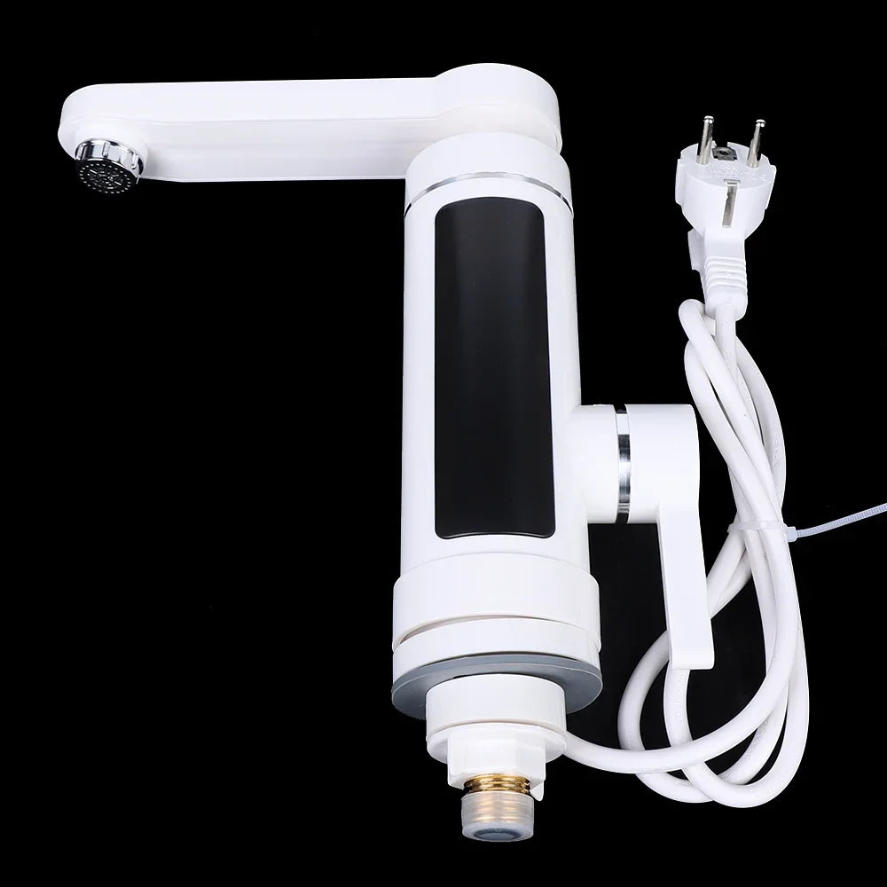 Electric Continuous Heater LED Bathroom Kitchen Instant Warm Water Faucet,360º Rotation Faucet,Single Hand Sink Faucet 3KW