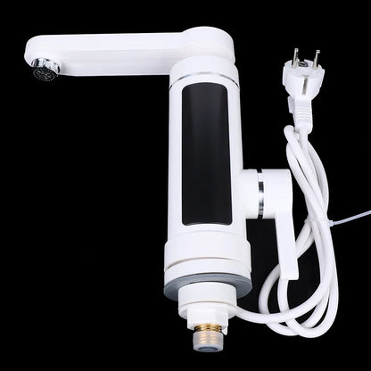 Electric Continuous Heater LED Bathroom Kitchen Instant Warm Water Faucet,360º Rotation Faucet,Single Hand Sink Faucet 3KW