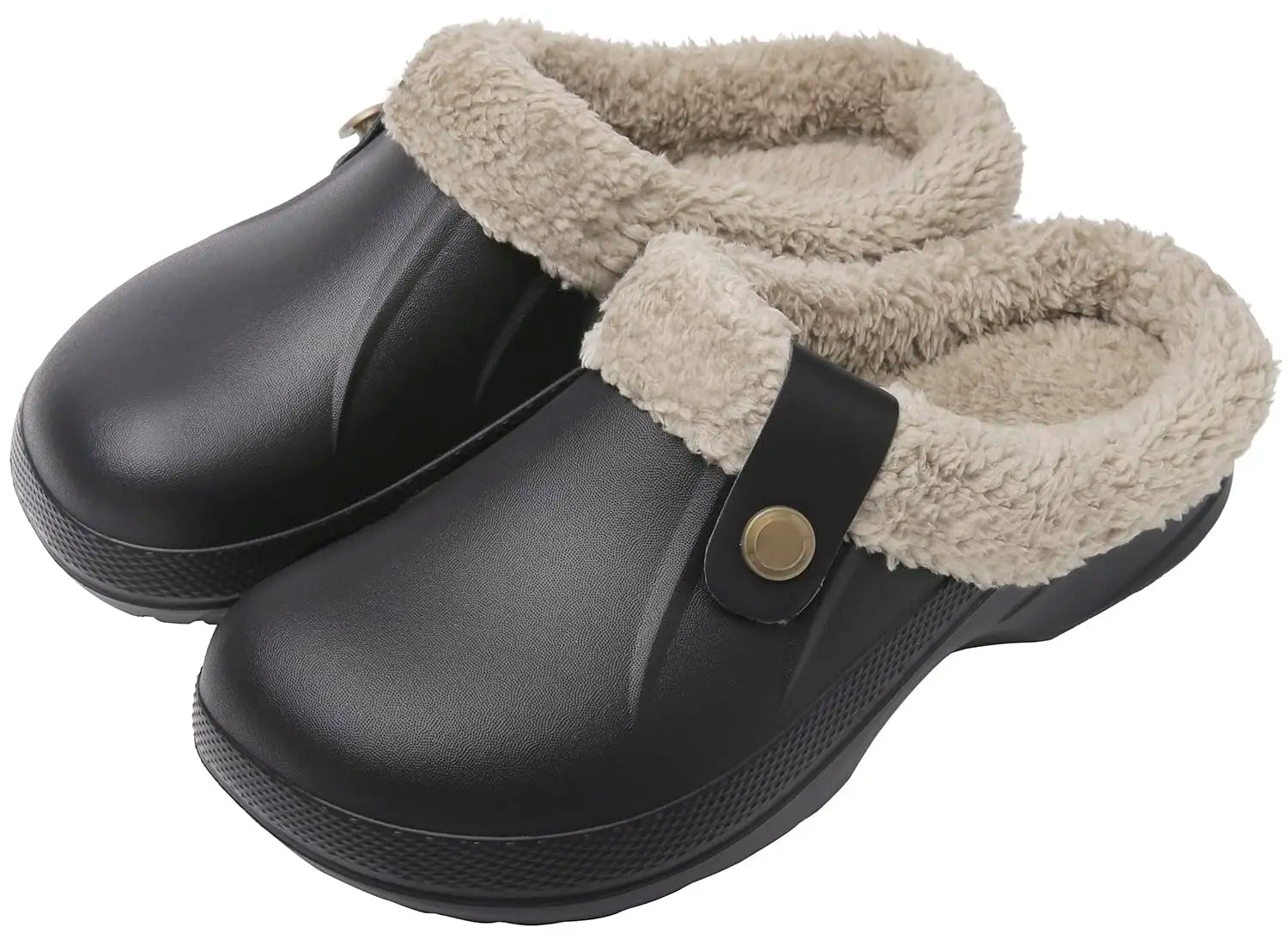 Fashion Men Cotton Slippers Winter Women Men Short Plush Slippers Casual Waterproof Garden Men Shoes New Fur Furry Cotton Shoes.
