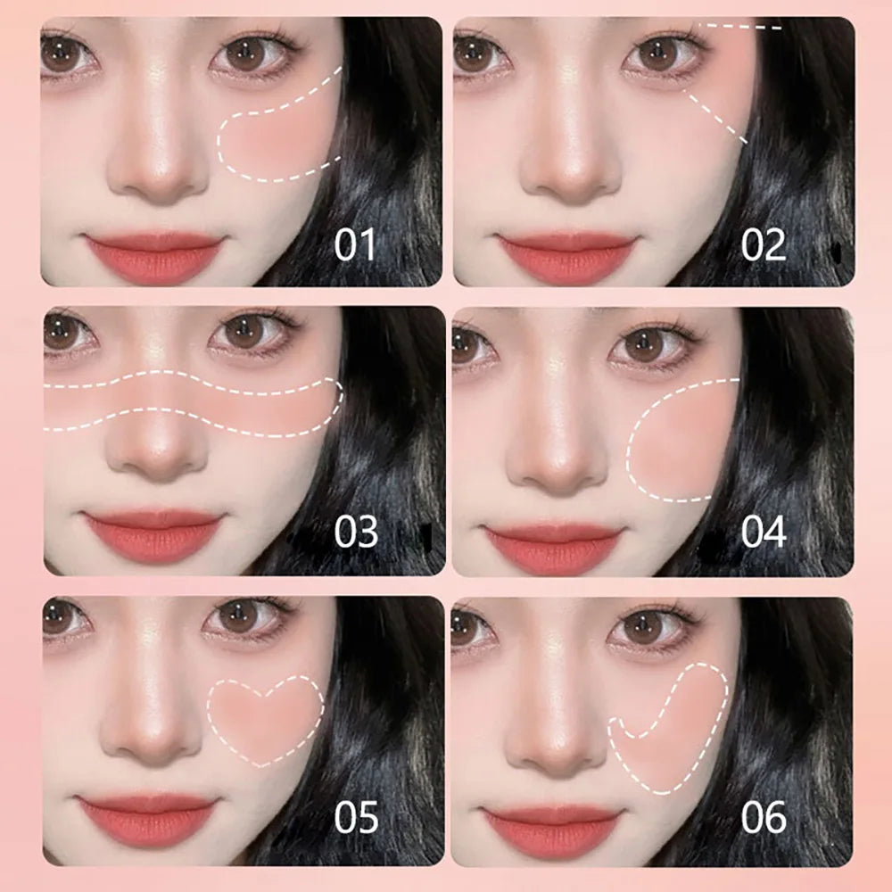 CAPPUVINI Blush Stick Soft Face Brightening Contouring Shadow Blusher Powder Peach Pinkish Cheek Tint Korean Makeup Cosmetics.