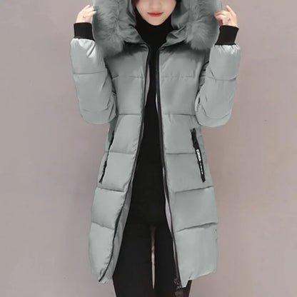 Frauen Winter Jacken Unten Baumwolle Mit Kapuze Tops Große Größe Parkas Mujer Mäntel Langen Mantel Mode Weibliche Pelz Kragen Outfits Neue Jahr.
