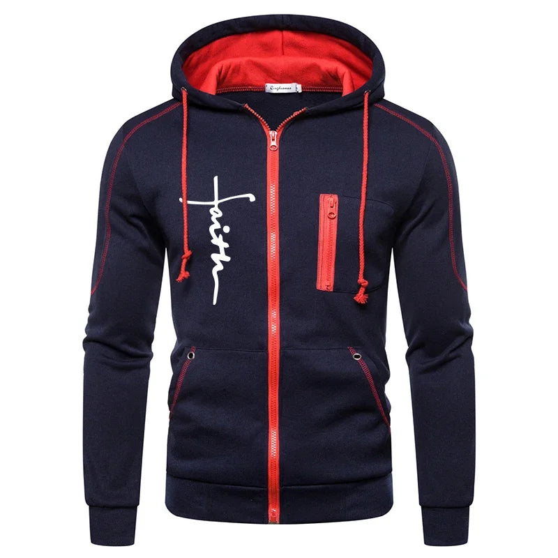 Daily Men's Tracksuit Jogging Hoodie Men Single Piece Sports Zipper Jacket Sweatshirts and Sports Pants Clothing Casual Outdoors.