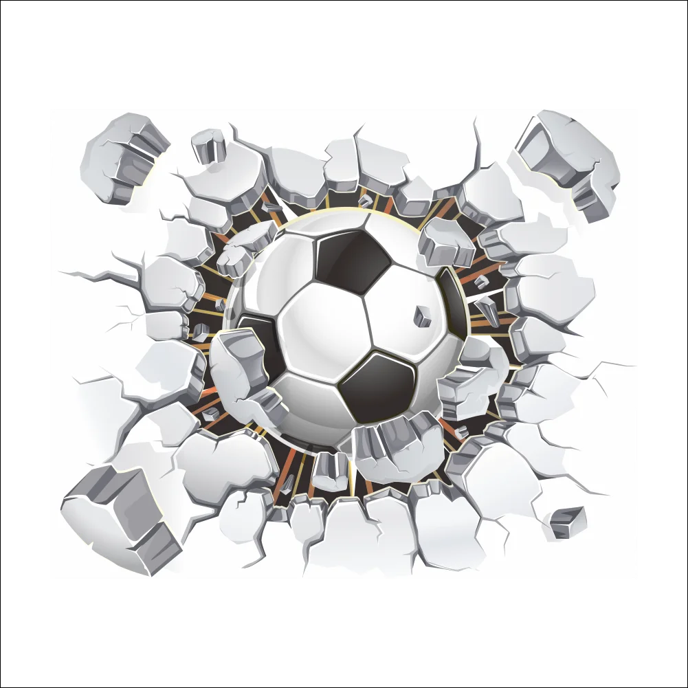 Creative Football PVC Wall Sticker Soccer Personalized Name Wall Decals For Kids Boys Room Mural Bedroom Decor Poster Art.