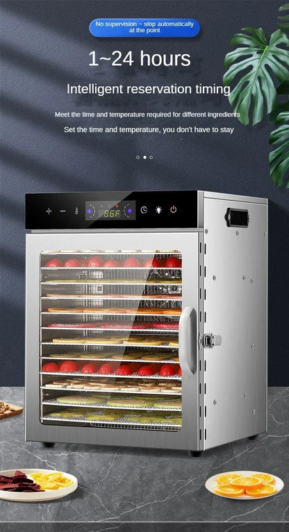 Food Dehydrator Home Fruit Digital Temperature Air Dryer Vegetable  Meat Medicinal Materials Smart Commercial Food Dehydrator.