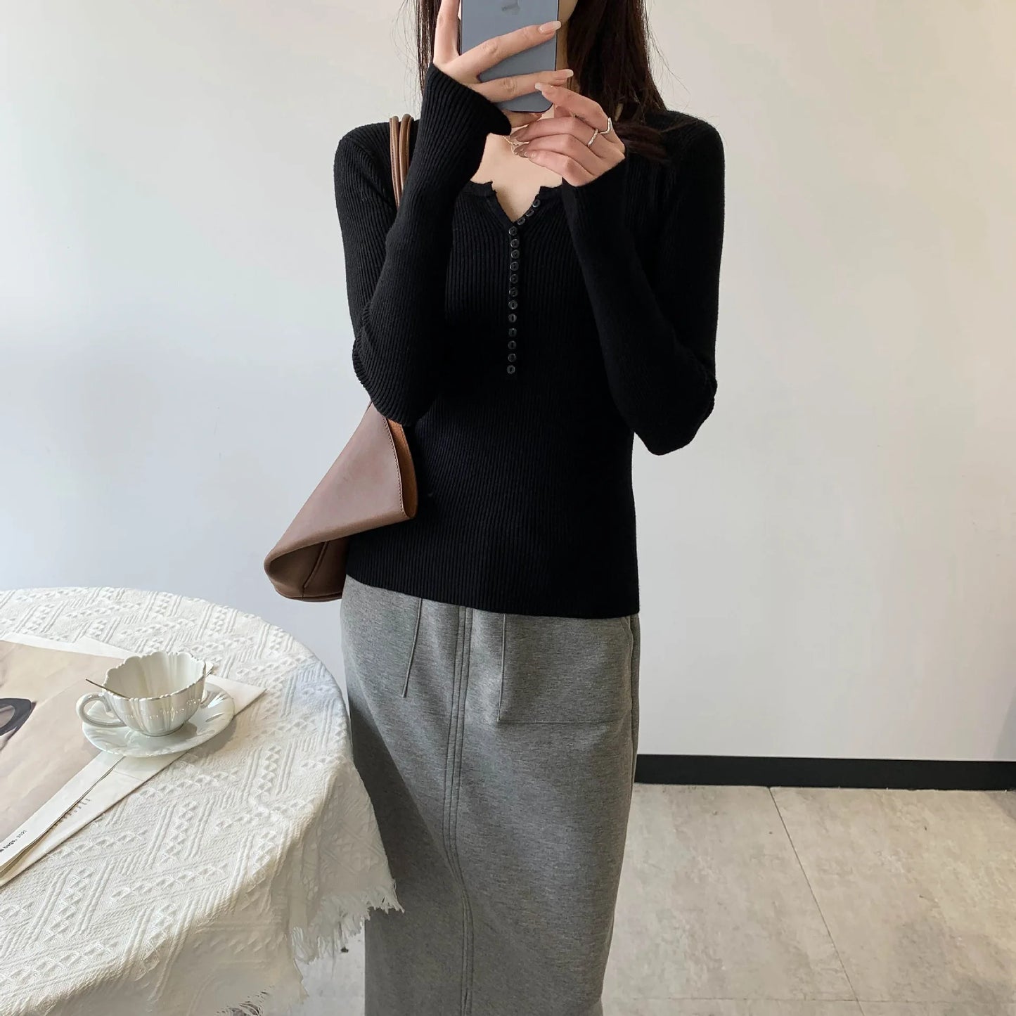 2026 frühling Herbst Grundlegende Pullover Gestrickte Frauen Pullover Taste Oansatz Pullover Weibliche Pullover Schlank Solide Bold Streifen Tops.