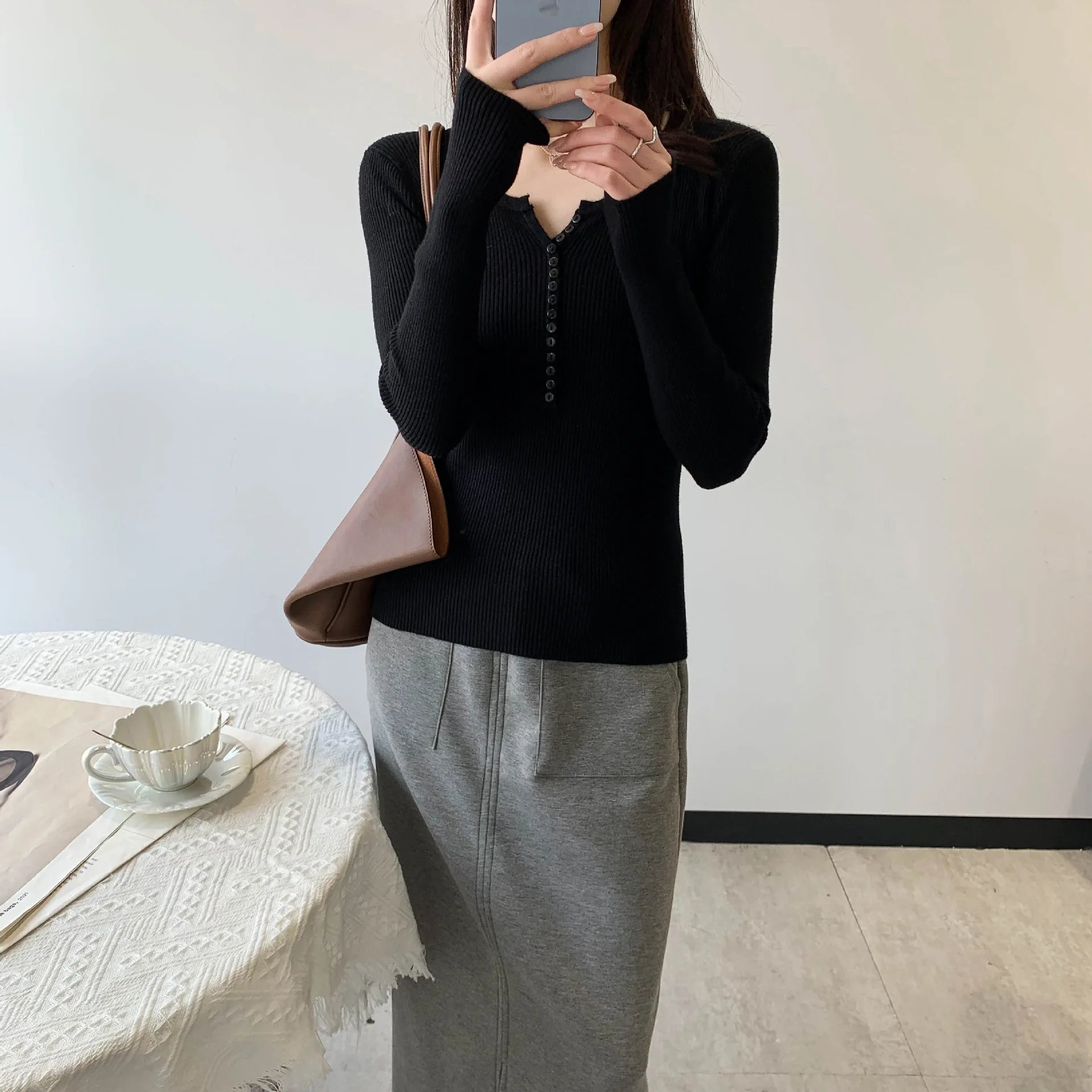 2026 frühling Herbst Grundlegende Pullover Gestrickte Frauen Pullover Taste Oansatz Pullover Weibliche Pullover Schlank Solide Bold Streifen Tops.