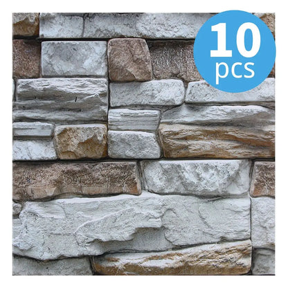 10/20Pcs 3D Faux Stone Wall Panels, Self-adhesive Panels, Kitchen Backsplash, Farmhouse Wall Decor, 30cm x 30cm