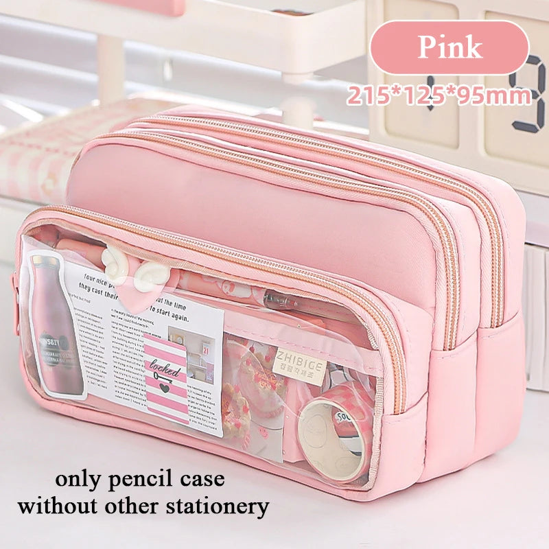 Neues einfaches Federmäppchen mit großem Fassungsvermögen für Schüler.