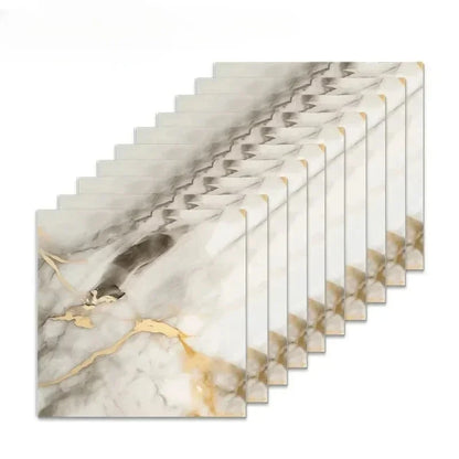 10PCS 30X30CM  Marble Gold 3D Wall Sticker Self Adhesive Tile Stickers Waterproof Oil Home Kitchen Bathroom Floor Sticker