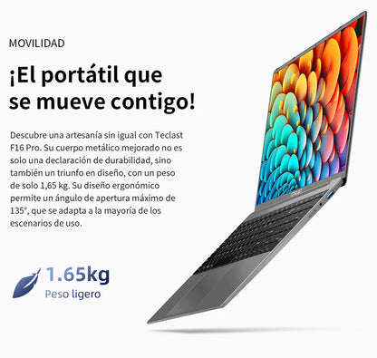 【New】Teclast F16Pro Laptop 15.6 Inch 1920X1080, 12Gb / 16Gb Ram, 256Gb / 512Gb Rom, Backlit Keyboard, for Intel N95, Mini-Hdmi.