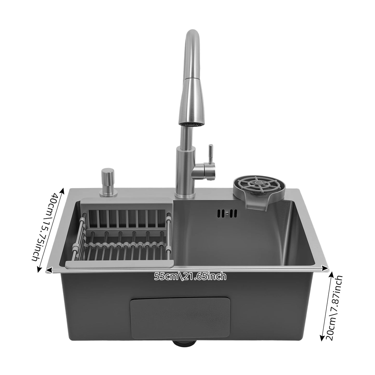 Stainless Steel Multifunctional Sink With Faucet Kitchen Sink Under Table Sink Large Sink