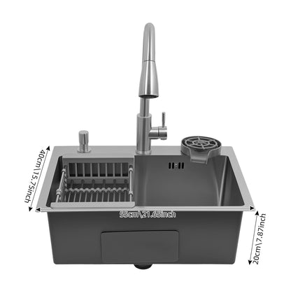 Stainless Steel Multifunctional Sink With Faucet Kitchen Sink Under Table Sink Large Sink