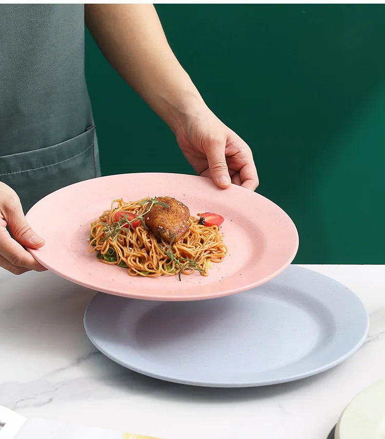 1/4/10PCS Blue Green Nordic Polypropylene Plates Dinnerware Tableware Eco Friendly Lightweight Kitchen Dishes Safe Dinner Plates.