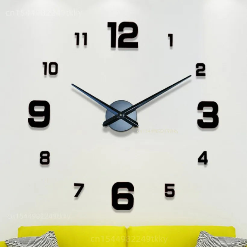 3D Wanduhr Leucht Rahmenlose Wanduhren DIY Digital Clock Wand Aufkleber Stille Uhr für Home Wohnzimmer Büro Wand decor