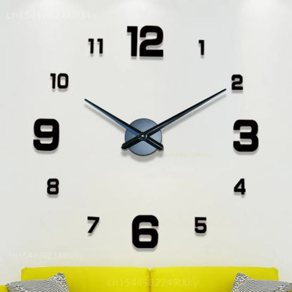 3D Wanduhr Leucht Rahmenlose Wanduhren DIY Digital Clock Wand Aufkleber Stille Uhr für Home Wohnzimmer Büro Wand decor