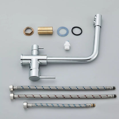 Chrome Brass Pure Water Kitchen Faucet Dual Handle Hot and Cold Drinking Water 3-way Filter Kitchen Purified Mixer Taps