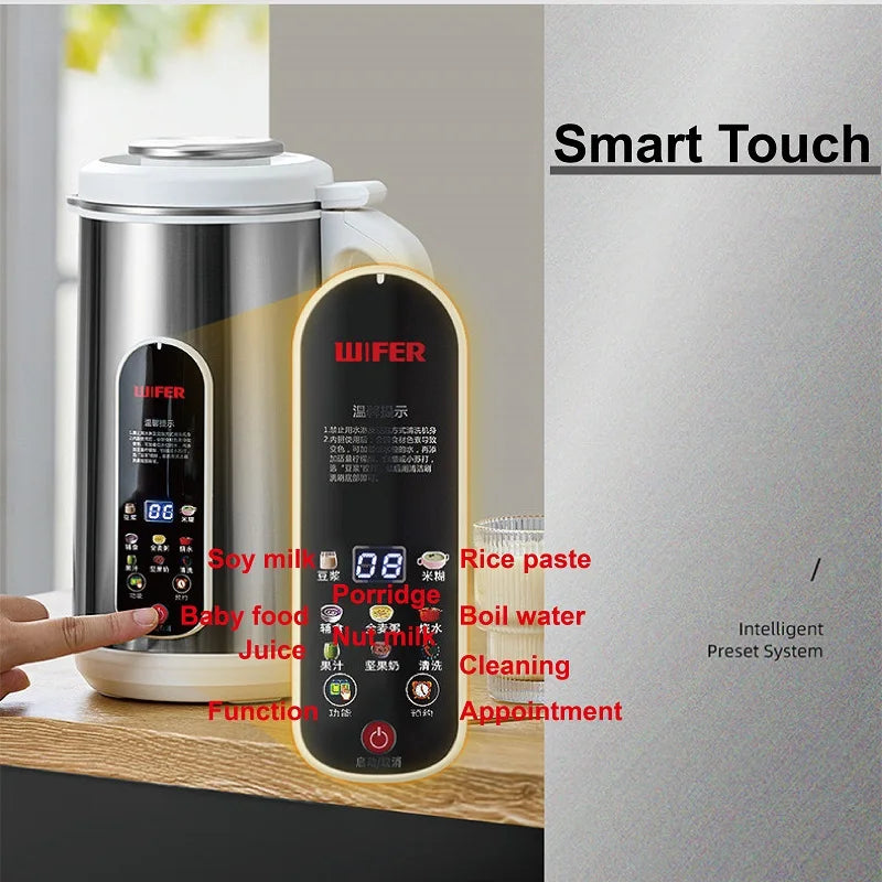110V/220V Soy Milk Machine Electric Juicer Multifunctional Wall Breaking Machine Kitchen Auto Heating Rice Paste Machine 1200ml.