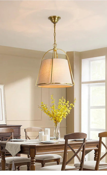 Winfordo Farmhouse Stoff-Kronleuchter zum Aufhängen, Stoff-Pendelleuchte für Schlafzimmer, Esszimmer, Küche, Insel, Heimdekoration.